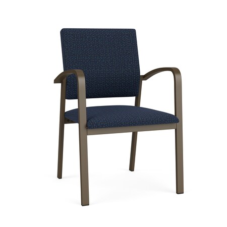 Lesro Newport Guest Chair Metal Frame, Bronze, RF Blueberry Upholstery NP1101